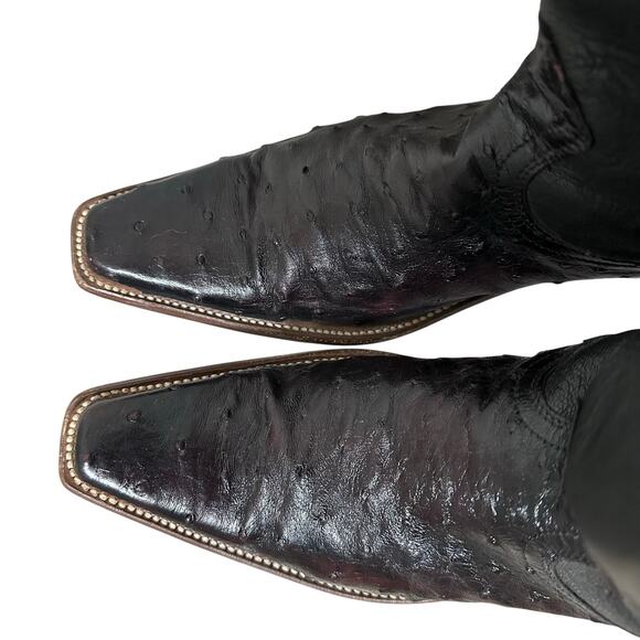Cuadra Men\'s 7 Black Full Quill Ostrich Western Cowboy Boots Made in Mexico main image 8